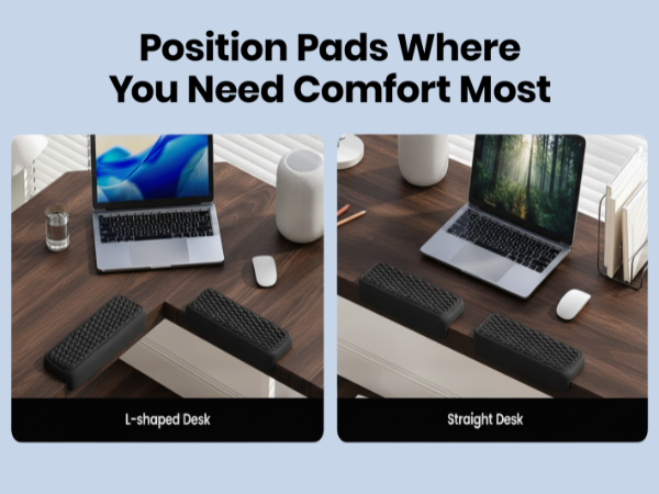 L-Shaped Memory Foam Desk Edge Cushion (2-Pack), Ergonomic Elbow Wrist Rest for Desk