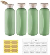 owlyee 6.7oz Travel Shampoo Bottle, Empty Plastic Squeeze Bottles with Flip Cap, 4PCS Lotion Cont...