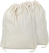 2 Pcs Canvas Laundry Bags with Carrying Handles & Drawstring Closure, Machine-washable Laundry Ba...