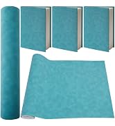 CRASPIRE 51 x 11.8in Book Cloth Fabric Suede Leather Fabric Surface Non-Woven Base Lake Blue for ...