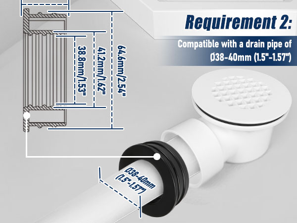 1-1/2" Side Outlet Shower Drain with Perforated Strainer