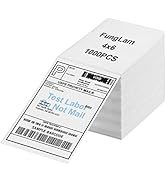 FungLam 4"x6" Shipping Thermal Labels, Fanfold 4"x6" Thermal Labels, Adhesive Shipping Labels for...