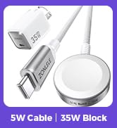 ZONLELE 2026 5W Fast Charging for Apple Watch Charger, Upgraded USB C 35W Foldable Charger for iP...