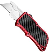 ainhue RU36 Retractable Utility Knife, 3.66 Inch Aluminum Ergonomic Handle with Pocket Clip, 5pcs...