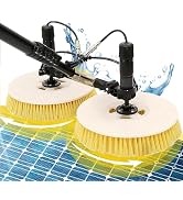 BSFRNF 24.5FT Electric Solar Panel Cleaner with Double Head, Water Fed Telescopic Pole & Automati...