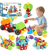 Hodurgyi 50 PCS Magnetic Foam Blocks for Kids, Large Magnetic Building Blocks for Toddlers 3+, Ki...