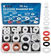 ZDBB 70 Pcs Plumbing Silicone Gasket Assortment Kit VMQ Silicone Washer Food Grade for Assorted S...