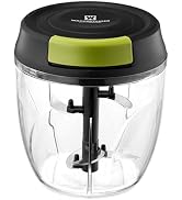 WAGENSTEIGER String Vegetable Chopper 4-Cup (900ml/30.43 oz) Hand Pull Garlic Mincer Manual Food ...