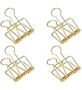 4Pcs Gold Hollow Out Long Tail Wire Binder Clips Paper Binder Clip Large Binder and Paper Clips S...