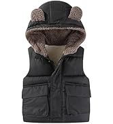 AIWUHE Toddler Boys Girls Hooded Puffer Vest Padded Warm Winter Jacket Lightweight Sleeveless Bea...