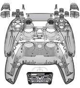 eXtremeRate Full Set Shell with Buttons Touchpad Cover, Clear Black Custom Replacement Decorative...
