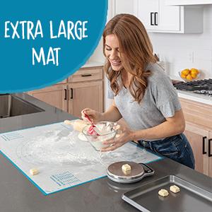 Our dough rolling mat is extra large