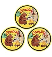 U-Sky Sew or Iron on Patches, Pack 3pcs Camping Outdoors Bear Feeding You Embroidery Applique Pat...