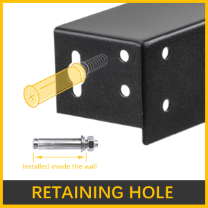 wall mount retaining hole