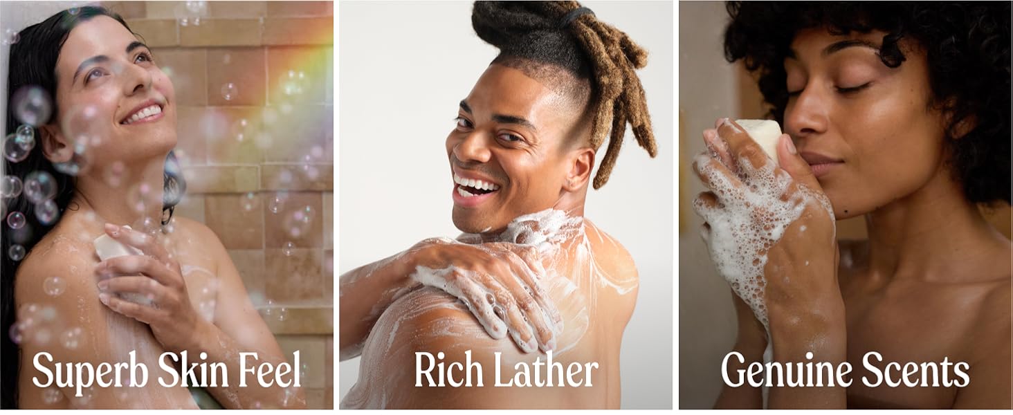 Superb skin feel, rich lather, genuine scents
