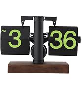 Flip Desk Clock, Retro Vintage Flip Desk Table Clock, Digital Flip Clock 12h Single Sided Large N...