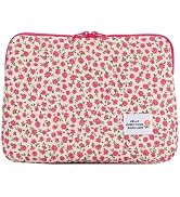 HICARRY Puffy Laptop Sleeve Case Cute Computer Bag, 14 Inch Flower Printed Quilted Laptop Carryin...