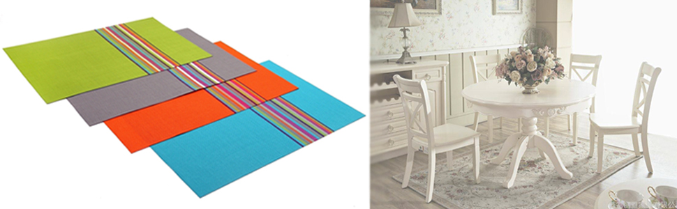 bright color placemats pvc vinyl basketweave place mats 4 colors in a pack assorted color table mats