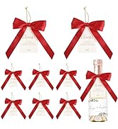 AIMUDI Red Bottle Bows with Card and Stretch Band 3.5" Wine Champagne Bottle Satin Ribbon Bows Ha...
