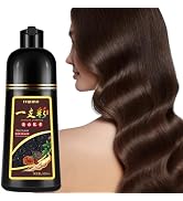 Yocisku Hair Dye Shampoo 3 in 1, Dark Coffee Hair Color Shampoo for Men Women, Natural Brown Colo...