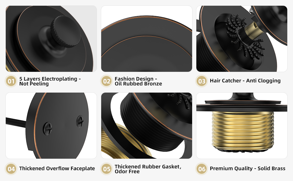 bath tub drain kit Oil Rubbed Bronze