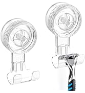 LUXEAR Suction Hooks, 2 Pack Razor Hooks Removable & Reusable Suction Shower Hook Waterproof Powe...