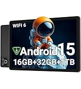 Android 15 Tablet 10 Inch, 16GB RAM 32GB ROM 1TB Expandable, Fast WiFi 6 & BT 5.4 Tablets 5-Core,...