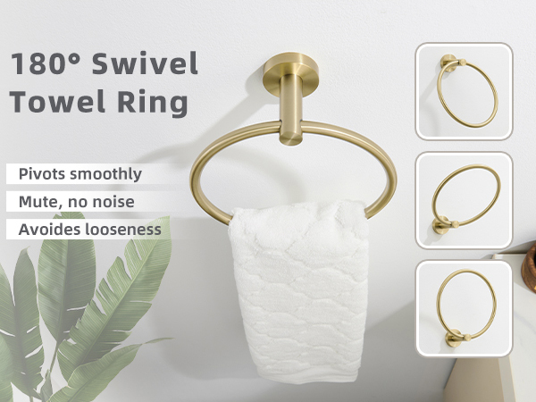 brushed gold hand towel ring