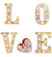 BOENLU I LOVE U Light Up Letters, Valentine Day LED Lights Marquee Letters for Valentines Day Dec...