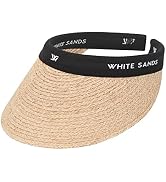 WHITE SANDS MOJA Raffia Straw Sun Visor Patented Removable Headband | New Lazare