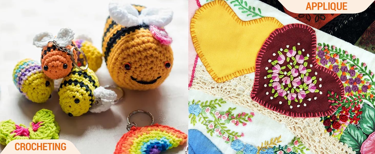 Processes with large eye sharp needles - crocheting and applique