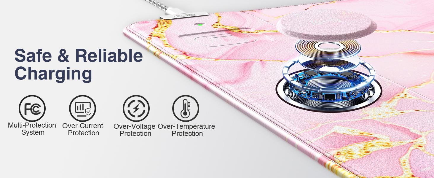 wireless charging desk pad