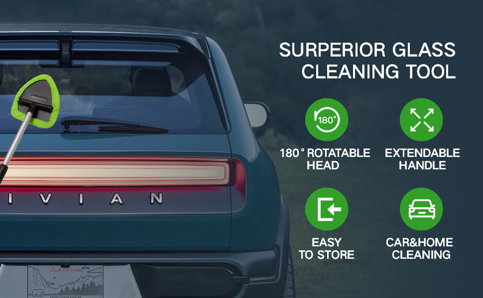 Car Window Cleaner with Extendable Long Handle