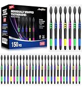JBEIJIAN 150 PCS Individually Wrapped Bulk Toothbrush Pack, Disposable Soft Bristle for Adult or ...