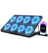LIANGSTAR Laptop Cooling Pad, Laptop Cooler with 8 Quiet Fans for 12-17 Inch Gaming Laptop Fan Co...