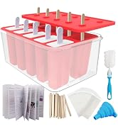 Miaowoof Homemade Popsicle Molds, Silicone Ice Popsicle Maker Non-BPA, with 50 Sticks, 50 Bags, 1...