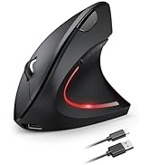 TECKNET Ergonomic Mouse, Rechargeable Vertical Ergo Mouse Wireless, Silent 2.4GHz 6 Buttons Optic...