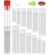 FIVEIZERO 60 PCS Large Eye Sewing Needles, 6 Sizes Hand Sewing Needles, Leather Needle Embroidery...