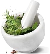 Koville Marble Mortar and Pestle Set, 5"-1.5 Cups Grinder Bowl for Guacamole, Salsa, Pill Crusher...
