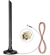 Foldable 5dBi Magnetic Truck RV WiFi Antenna, RP-SMA Male 2.4GHz External Antenna with 9.8ft RG17...