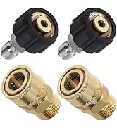 Tool Daily Pressure Washer Adapter Set, Quick Connect Kit, M22 14mm to M22 Metric Fitting, 5000 P...