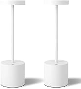 TBBGA Cordless Table Lamps Set of 2, 5000mAh Rechargeable Battery Powered Lamp, 3 Color Stepless ...