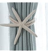 Chictie 2 Pieces Natural Starfish Curtain Tieback Rope Drapery Holdbacks Cotton Tie Band Room Déc...