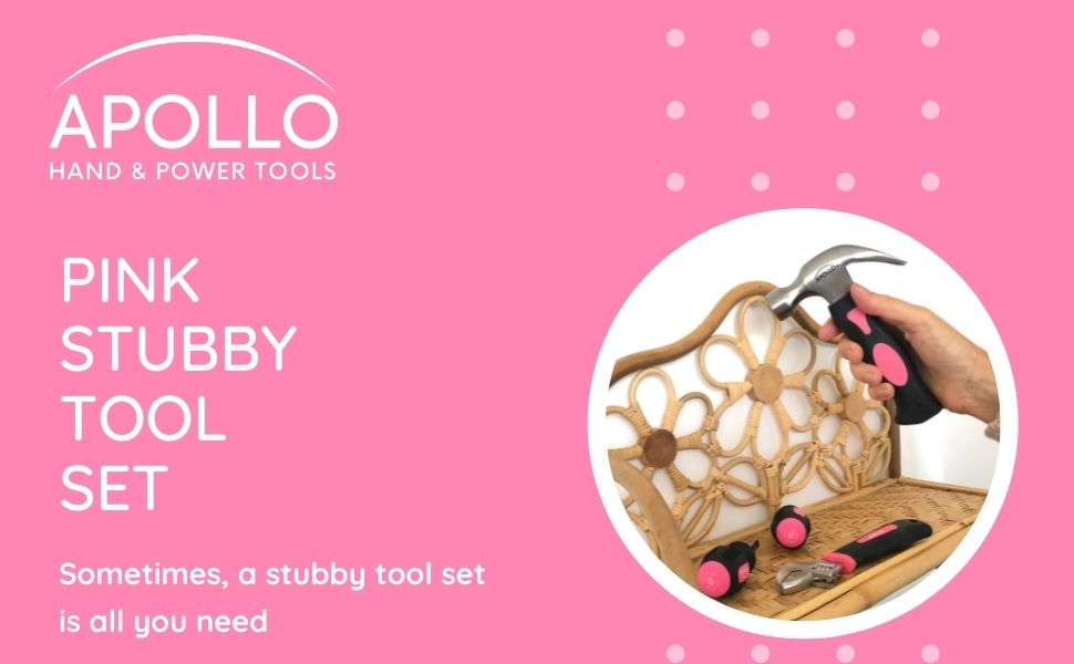 pink stubby tools, pink small tools, pink tools for crafts and diy