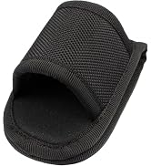 Black Open Top D Cell Compact Light Holder PU Leather Duty Belt Nylon Weave Flashlight Pouch Duty...
