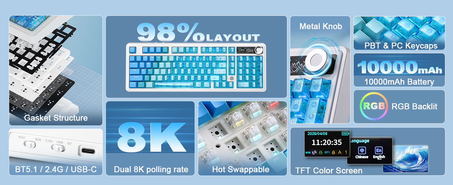AK980 V2 Pro Wireless Mechanical Keyboard