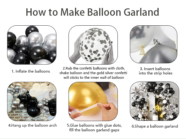 black silver balloons