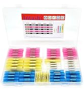 128PCS Heat Shrink Butt Wire Connectors - Intashi Crimp Terminals Kit Insulated Waterproof Wire T...
