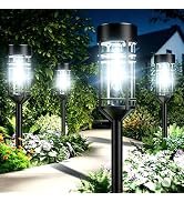Amzarp 8 Pack Solar Garden Lights, Bright LED Solar Pathway Lights Outdoor IP65 Waterproof Rugged...