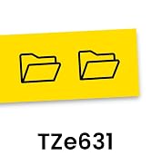 Brother Genuine P-touch TZe631 Label Tape in cardboard pack: Black on Yellow 12mm